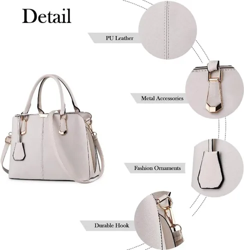 Miniatura 5 de Bolsos y bolsos de mano para mujer, de piel sintética, con asa superior, bolso de hombro