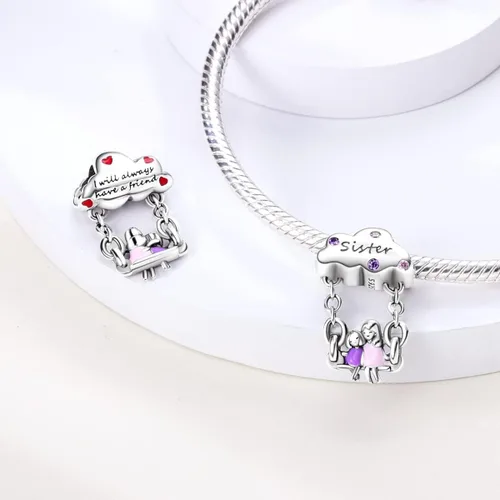 Miniatura 3 de Hapour Abalorios de plata de ley 925 aptos para pulseras de dije, dije de corazón de sol para mascotas, pulsera y collar, cuentas de joyería