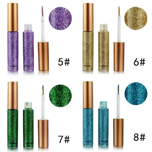Miniatura 5 de Delineador de ojos con purpurina, delineador de ojos rosa con purpurina, maquillaje de larga duración impermeable con purpurina, plateado, oro