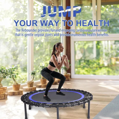 Miniatura 2 de Mini Fitness Trampoline with Bungees – Stable & Quiet Rebounder for Adults, Perfect for Indoor & Outdoor Workouts