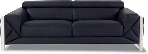 Miniatura 26 de BlackJack Furniture Gianni - Sofá de cuero italiano de grano superior con reposacabezas ajustables de 9 posiciones, patrón geométrico contemporáneo