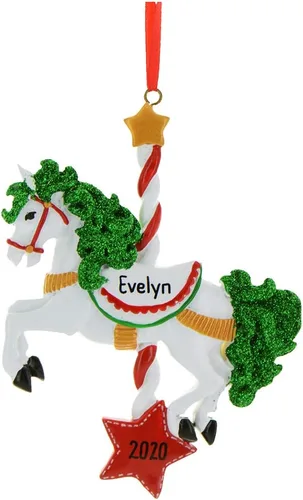 Miniatura 2 de Adornos de Navidad Personalizados de Carrusel 2025 - Adornos Personalizados de Carrusel de Navidad Adorno de Unicornio Personaje para Niñas Niña
