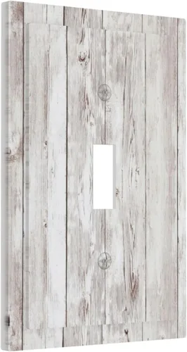 Miniatura 1079 de Placa Decorativa de Pared de Granja Rústica con Cuerno de Madera para Puerta de Granero 1 Banda Duplex Cubiertas de Toma Eléctrica Soltera