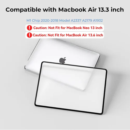 Miniatura 2 de BlueSwan Estuche de carcasa rígida anti-grietas compatible con MacBook Air de 13 pulgadas, chip M1 modelos A2337 A2179 A1932 de 2018-2021
