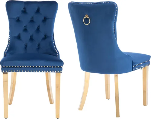 Miniatura 12 de Juego de 2 sillas de comedor modernas de mediados de siglo, sillas de cocina tapizadas de terciopelo beige, sillas de cocina y comedor, patas