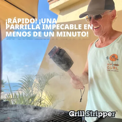 Miniatura 5 de GRILL STRIPPER Cepillo de parrilla sin cerdas para parrilla al aire libre – Cepillo de parrilla de vapor sin cerdas con rascador triple pendiente