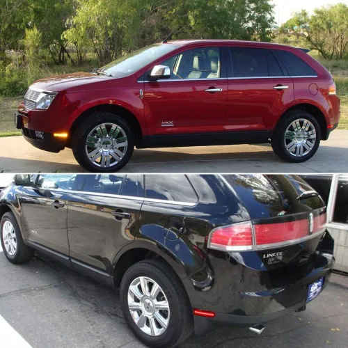 Miniatura 6 de Compatible con Lincoln MKX 2007 2008 2019 2010 Parachoques trasero y delantero marcador lateral ámbar/rojo carcasas 4ps