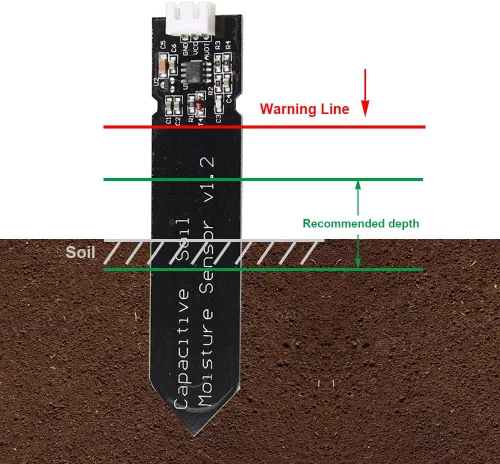 Miniatura 3 de 5 piezas de módulo de sensor de humedad del suelo capacitivo analógico 3.3~5.5V, sensores de detección de humedad resistentes a la corrosión