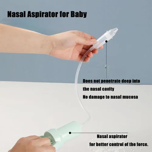 Miniatura 6 de PandaEar Aspirador nasal para bebés, limpiador de nariz, removedor de moco manual con punta de silicona suave para bebés, reutilizable, fácil de usar