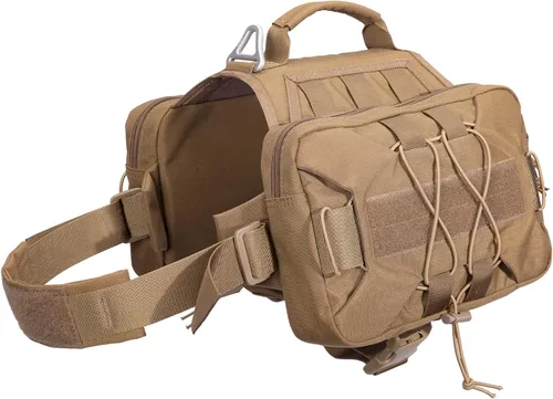 Miniatura 11 de EXCELLENT ELITE SPANKER Paquete de mochila para perros, mochila para camping, senderismo, perro mediano y grande con 2 bolsillos laterales Negro