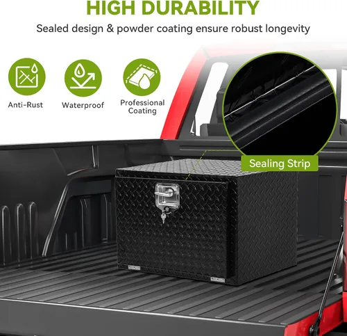 Miniatura 4 de AUTOSAVER88 Cajas de herramientas de 24 pulgadas, organizador de aluminio resistente con placa de diamante, caja de almacenamiento impermeable