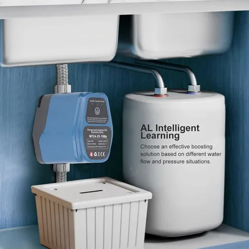 Miniatura 2 de Bomba de refuerzo de recirculación de agua caliente de 25 lmin, bomba de presión de tubo de 0.59 pulgadas - 100 W, 24 V para ducha, lavadora