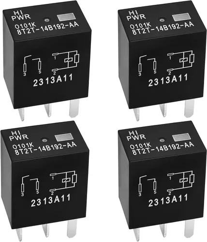 Miniatura 7 de Relé automotriz 8T2T-14B192-AA, 12 V CC de 4 pines, 2 unidades, repuesto OEM confiable, compatible con vehículos Ford seleccionados