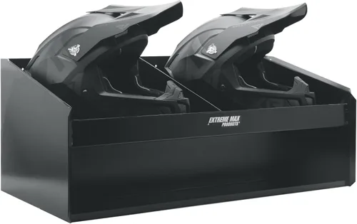 Miniatura 6 de Extreme Max 5001.6139 Organizador de Gabinete de Aluminio de Doble Bahía para Cascos con Montaje en Pared para Remolque de Carreras Cerrado, Taller
