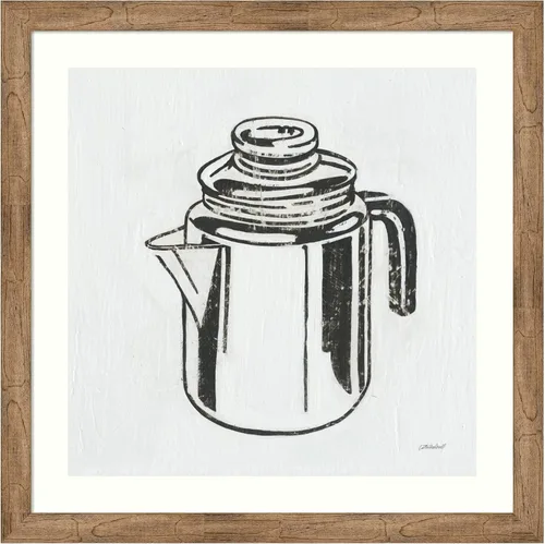 Miniatura 9 de Amanti Art Lienzo decorativo para pared enmarcado de 24 x 24 pulgadas, cafetera retro (cocina) por Kathrine Lovell, arte de pared de cocina