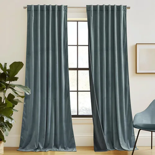 Miniatura 50 de RYB HOME - Cortinas de terciopelo beige, cortinas decorativas resistentes con pestaña trasera, cubierta de privacidad para oscurecer habitación