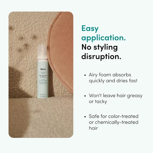 Miniatura 5 de Tratamiento para el crecimiento del cabello hers - Espuma tópica de minoxidil al 5% para mujeres - Fuerza extra - Apoya cabello más grueso