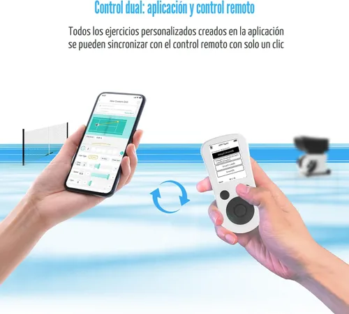 Miniatura 5 de PONGBOT Máquina de pelotas de tenis, aplicación y control remoto, taladros personalizados, capacidad de 150 bolas, máx. 80 mph, más de 80 horas