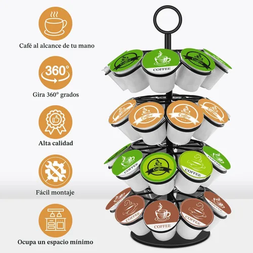 Miniatura 2 de KIMIUP Organizador de cápsulas de café, compatible con K-Cups (36 cápsulas), organizador de cápsulas de café desmontable para encimera de cocina