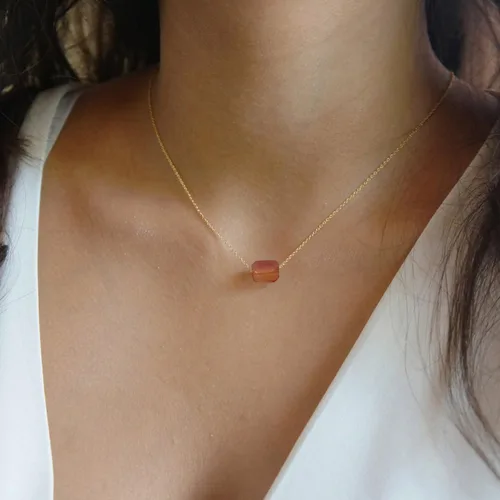 Miniatura 4 de Collar de cristal curativo de cornalina natural, collar de ansiedad terrosa y curación