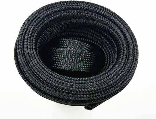 Miniatura 2 de Funda trenzada expandible de PET de 25 pies y 1.25 pulgadas, color negro, organizador de cables para envolver y proteger cables