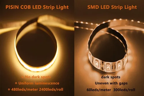 Miniatura 3 de Tira de luz LED COB de 24 V, color blanco cálido, 3000 K, IP20, emisora de luz uniforme 480 LEDs/M, 16.4 pies/16.4 ft, CRI90, flexible, se puede