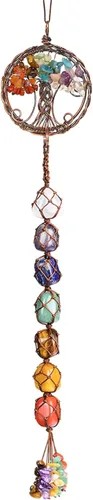 Miniatura 24 de Anjiucc Árbol de la vida de cristal curativo de 7 chakras para colgar en la pared, decoración de interiores, decoración de ventanas, meditación