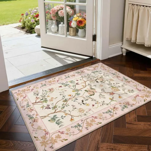 Miniatura 71 de Jinchan Alfombra Floral de Pasillo, 2x5, Alfombras Antideslizantes Lavables a Máquina, Alfombra Suave de Pelo Bajo para Pasillo, Resistente a