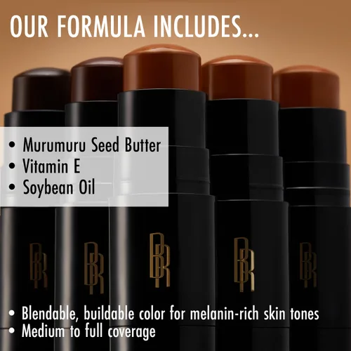 Miniatura 6 de Base de maquillaje en barra Black Radiance Color Perfect con aplicador de cepillo suave en dúo – Fórmula versátil, construible, mezclable y rica