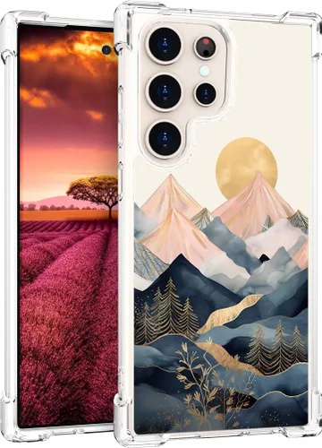 Miniatura 48 de Compatible con Samsung Galaxy S23 - Funda transparente para mujeres y niñas, diseño transparente (formas geométricas de arte abstracto)