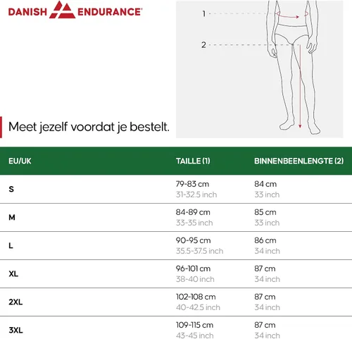 Miniatura 6 de Danish Endurance Merino Wool Base Layer Pants for Men, Thermal Long Johns