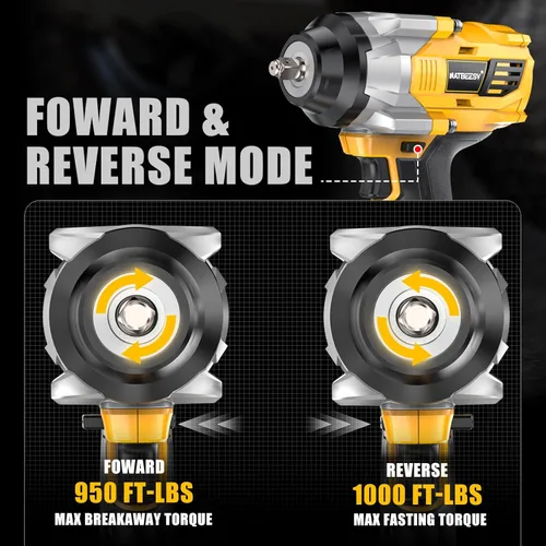 Miniatura 7 de NATBEESY Llave de impacto inalámbrica compatible con batería DeWalt de 20 V: destornillador de impacto de anillo de cerdo de 1/2 pulgada - Alto par