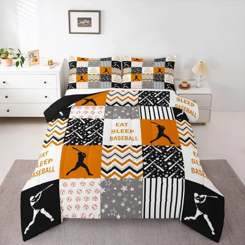 Miniatura 25 de Erosebridal Edredón de baloncesto para niños, juegos deportivos, inserción de edredón individual para niños, adolescentes y adultos, juego