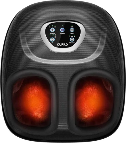 CuPiLo - Masajeador shiatsu de pies con calor, elegible para FSA y HSA, vibración y presión ajustable para fascitis plantar, neuropatía, regalo para