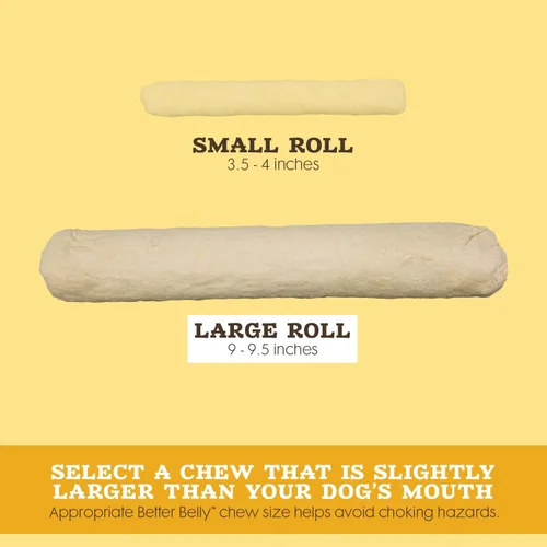 Miniatura 3 de Better Belly Rollo masticable grande de cuero crudo altamente digerible, 3 unidades (paquete de 1)
