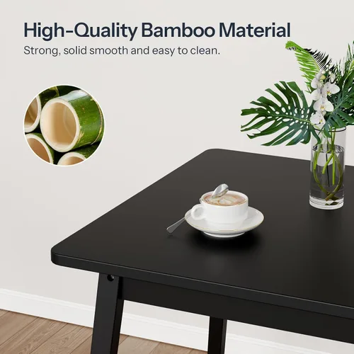 Miniatura 5 de Mesa de Comedor de Bambú HOOBRO, Mesa de Comedor Cuadrada para 2, Mesa de Cocina de 27.6" para Espacios Pequeños, Mesa de Escribir, Fácil de Montar