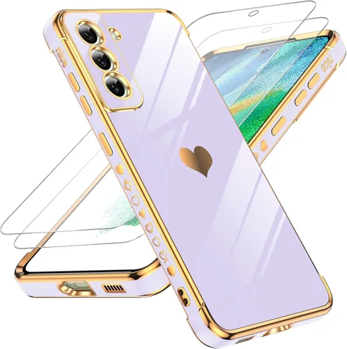 Miniatura 48 de LeYi for Moto G 5G 2025 Case: with Tempered Glass Screen Protector [2 Pcs]+ Full Camera Lens Protection,Love Heart Plating Cute Luxury Soft TPU
