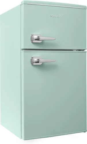 Miniatura 13 de Avanti Minirefrigerador con congelador de diseño retro, refrigerador compacto con puertas dobles para oficina en casa o dormitorio, cuenta con Azul