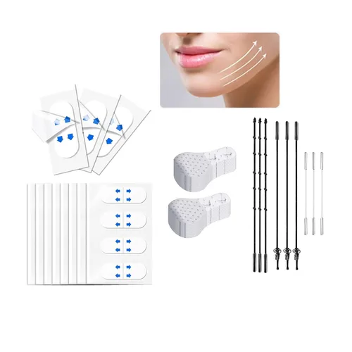 Kit de 160 cintas invisibles para levantar la cara, 120 calcomanías de cinta de elevación en forma de V para arrugas, papada, papada doble y 40
