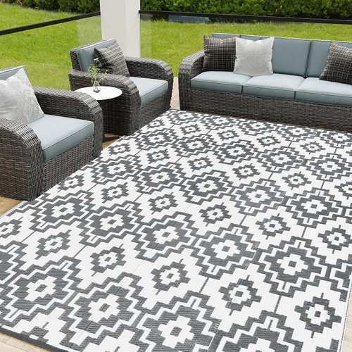 Miniatura 13 de HUGEAR Alfombra para RV Exterior Tapete Impermeable Alfombras para Exteriores 9'x12' para Patios Liquidación Alfombra Exterior Alfombras de Camping