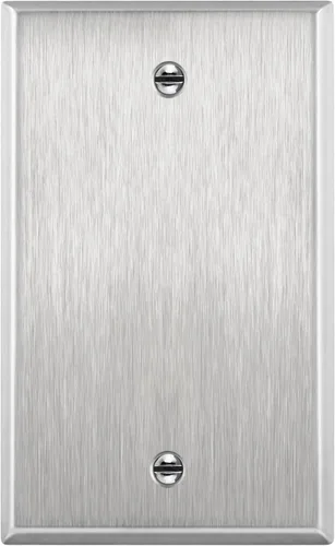 ENERLITES Placa de Pared Metálica para Dispositivo Ciego, Resistente a la Corrosión, Tamaño 1-Gang 4.50" x 2.76", Listado UL, 7701, Acero Inoxidable