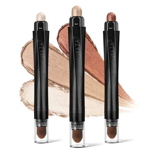 Miniatura 32 de 10 barras de sombra de ojos, brillo y neutro, color rosa champán, metálico, lápiz de sombra de ojos color crema con resistente a las manchas y al