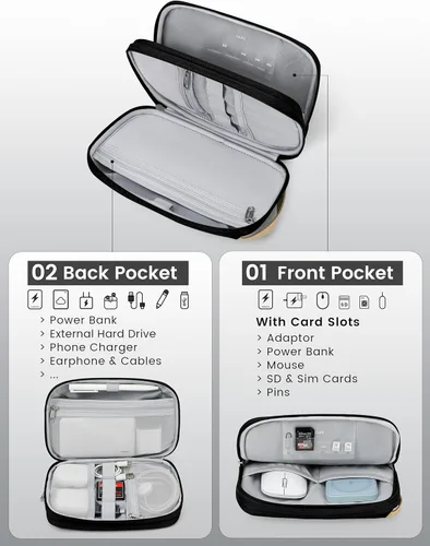 Miniatura 4 de Travelkin - Organizador de cables de viaje, organizador electrónico, bolsa organizadora de cables para cables, cargadores de teléfono, tarjeta SD