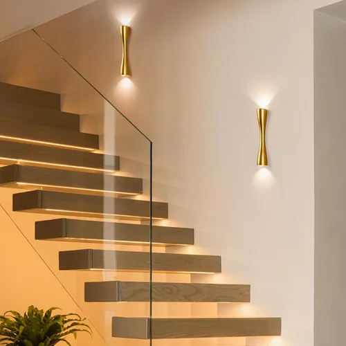 Miniatura 3 de Aomesinc Moderno aplique de pared dorado arriba y abajo, lámpara LED de interior para dormitorio, sala de estar, baño, mesita de noche, pasillo