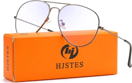 Miniatura 3 de HJSTES Lentes de aviador de lente transparente luz azul para mujeres y hombres marco de piloto anteojos clásicos sin receta