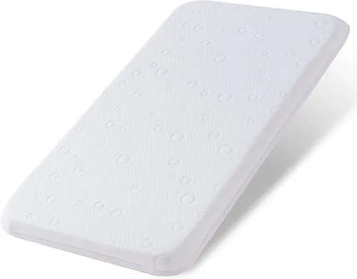 Protector de colchón para moisés de bebé, 33 x 20 x 2 pulgadas, colchón de espuma viscoelástica de gel de doble cara con funda suave transpirable