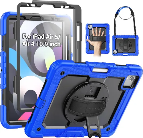 Miniatura 12 de SEYMAC Funda para iPad Air de 5ª/4ª generación de 10.9 pulgadas, Funda Protectora de Cuerpo Completo Resistente a Golpes con Protector de Pantalla