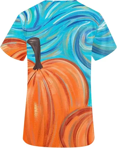 Miniatura 5 de Womens Vneck Tshirts Work Scrub Vacation Easter Tee Tops for Women Short Sleeve Graphic Summer Fall Shirts 2023
