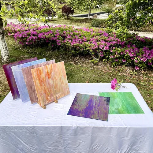 Miniatura 3 de Hojas de vidrieras de 12 x 12 pulgadas, paquete de 6 unidades de vidrio de mosaico (5.8 pies cuadrados), coloridas hojas de arte y manualidades