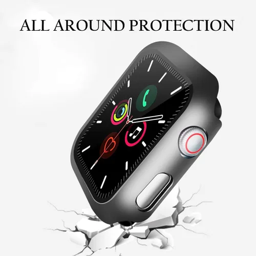 Miniatura 3 de YMHML Funda compatible con Apple Watch de 1.496 pulgadas Series 3/2/1 con protector de pantalla de vidrio templado integrado, protector delgado
